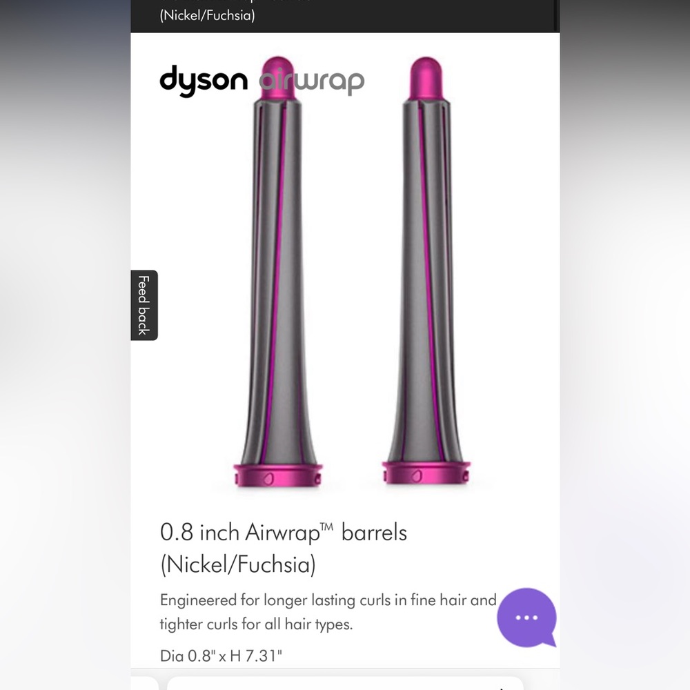 0.8 inch Airwrap™ barrels (Nickel/Fuchsia)